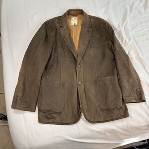 The Territory Ahead Blazer 44R Cotton Blend Brown 2 Button Sport Coat